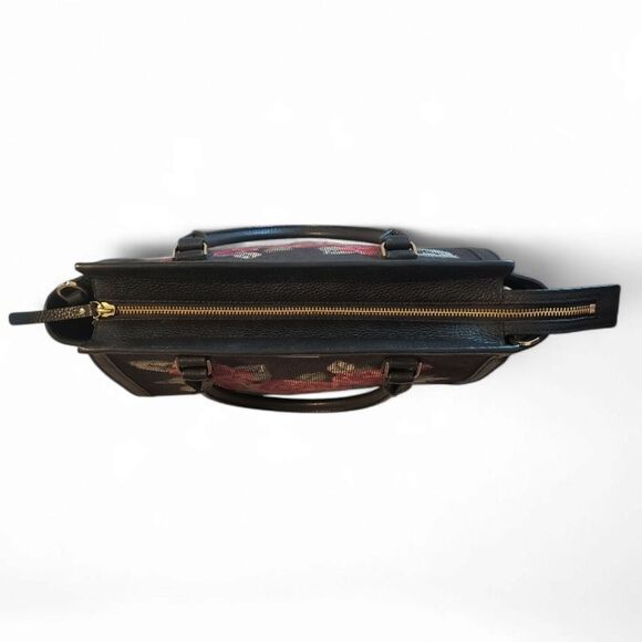 Kate Spade New York Seely Lane Lana Rose Satchel Leopard Cross Stitch Purse - Picture 5 of 8